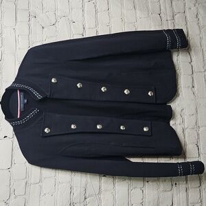 TOMMY HILFIGER Navy Blue Embellished Military BLAZER SIZE‎ Small EUC